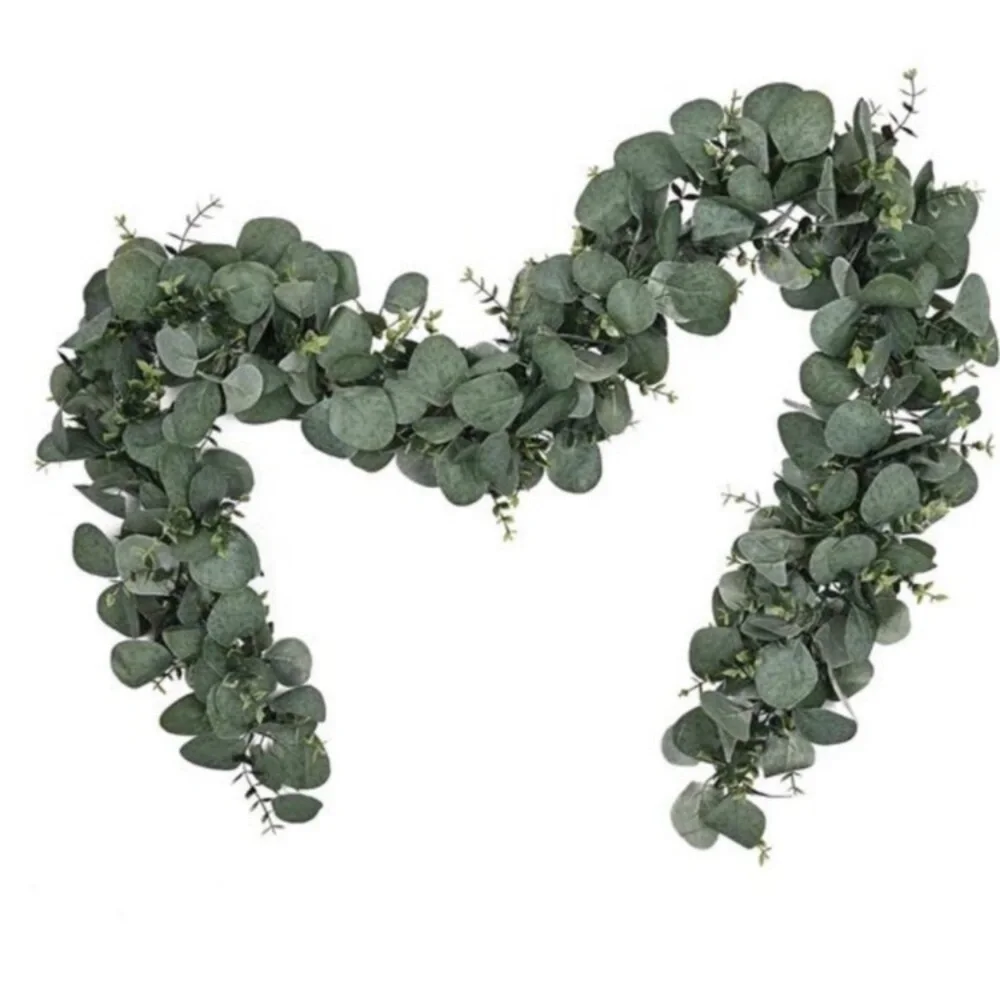 2 Pcs Artificial Eucalyptus Garland, 12 Ft Fake Greenery Garland, Faux Silver